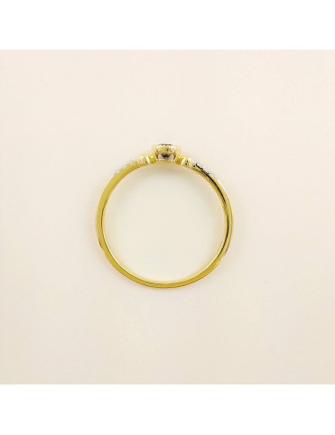 Anillo de Oro Amarillo 18K con Zafiro 0,14 ct y Brillantes 15031781SFZ