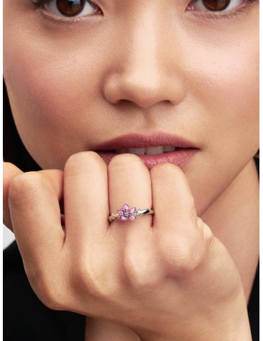 Anillo Pandora Disney Flor de Cerezo de Mulán Talla 56 135027C01-56