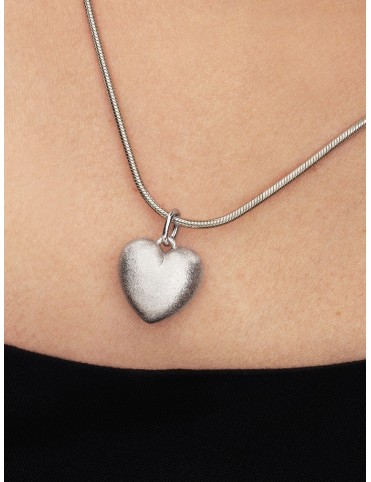 Charm Pandora Moments Colgante Corazón Volumen Mate Plateado 734908C00