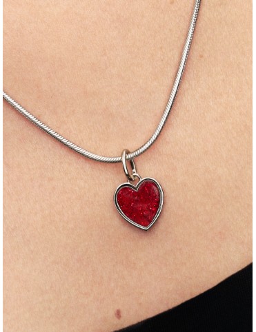 Charm Pandora Moments Colgante Corazón Grabable Rojo 735088C03
