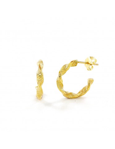 Pendientes de Aro Retorcido de Oro Amarillo 18K 16 mm 05514543P