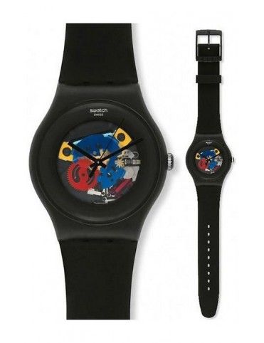RELOJ SWATCH UNISEX BLACK LACQUEREDSUOB101