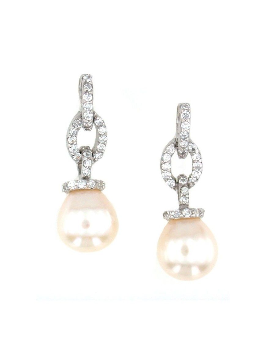 PENDIENTE PLATA CIRCONITAS PERLA WY346E01