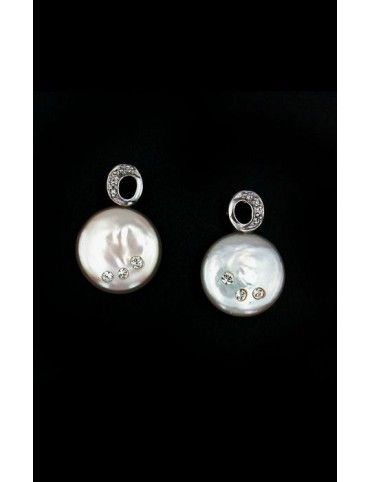 PENDIENTE PLATA CIRCONITAS PERLA ES2666