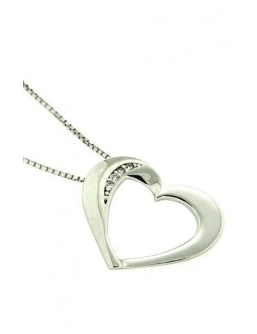 COLLAR PLATA CORAZON CIRCONITAS KU1406/CHAIN