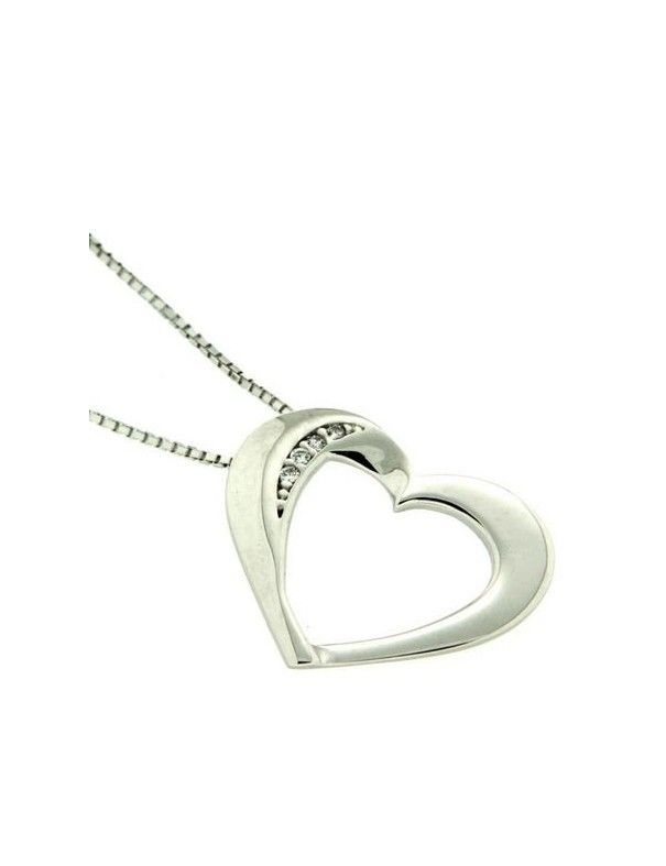COLLAR PLATA CORAZON CIRCONITAS KU1406/CHAIN