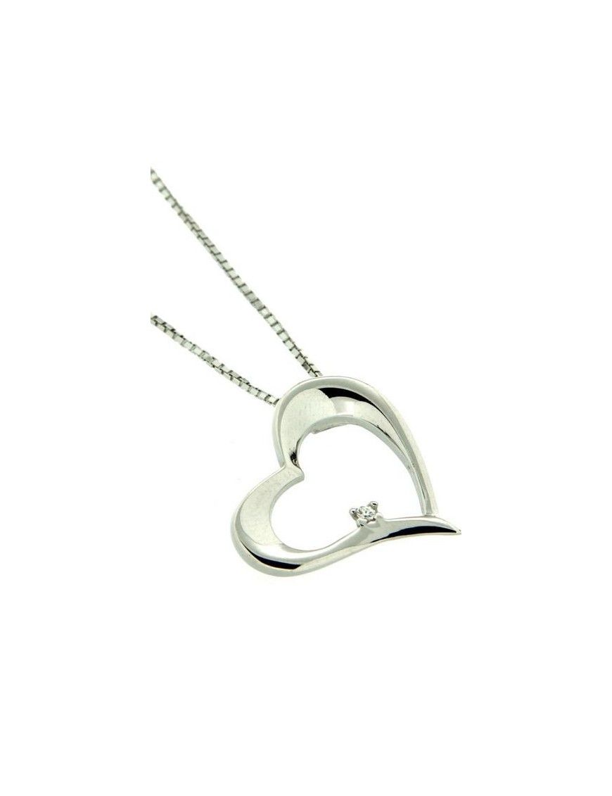 COLLAR PLATA CORAZON CIRCONITAS KU1391/CHAIN