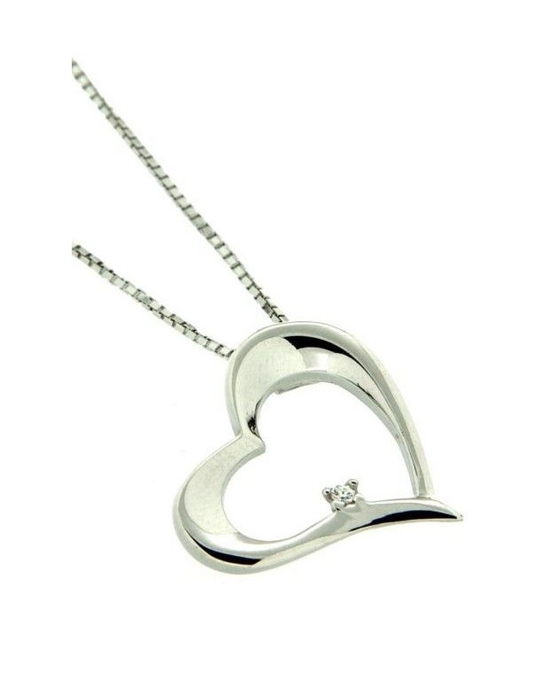 COLLAR PLATA CORAZON CIRCONITAS KU1391/CHAIN