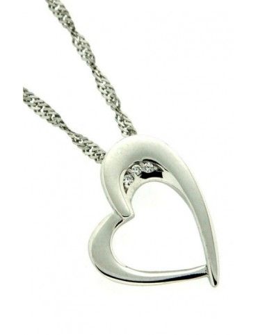 COLLAR PLATA CORAZON CIRCONITAS KU1396/SNG0030
