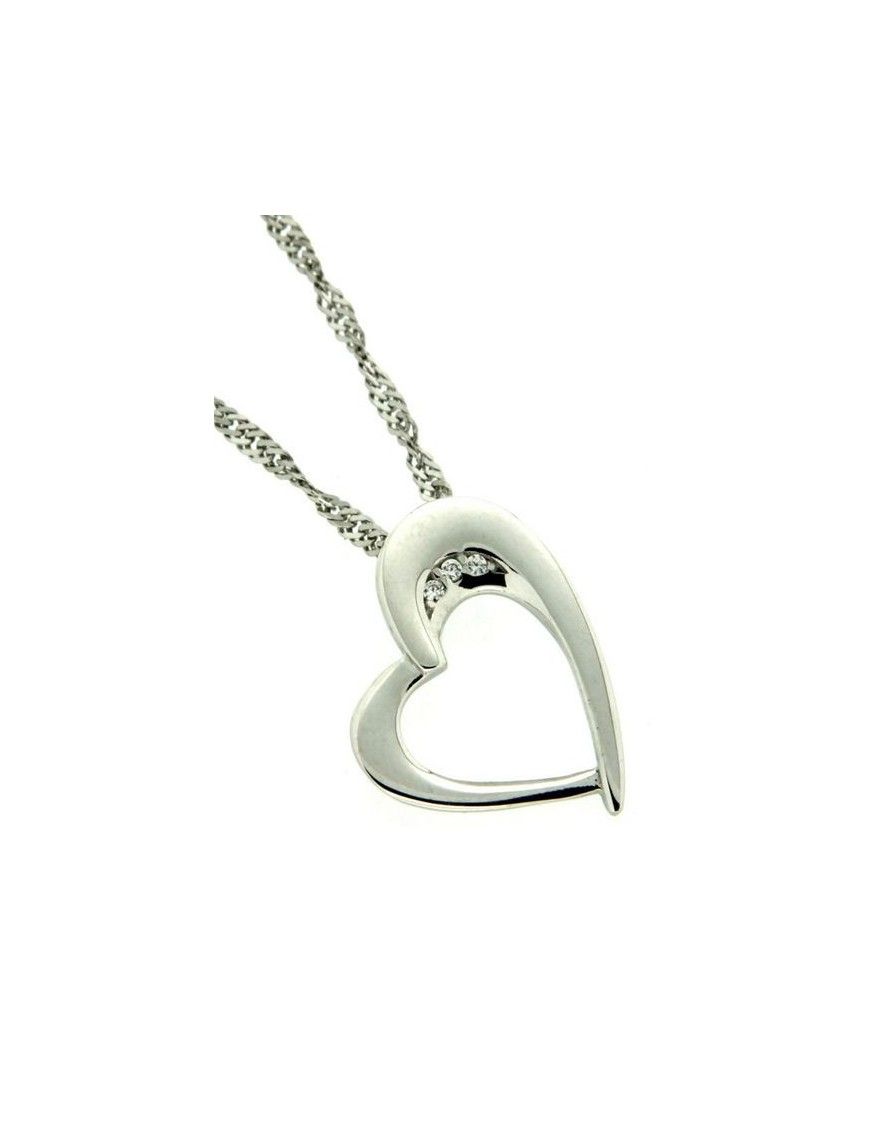 COLLAR PLATA CORAZON CIRCONITAS KU1396/SNG0030