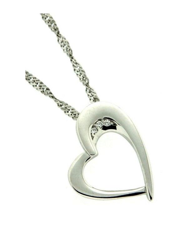 COLLAR PLATA CORAZON CIRCONITAS KU1396/SNG0030