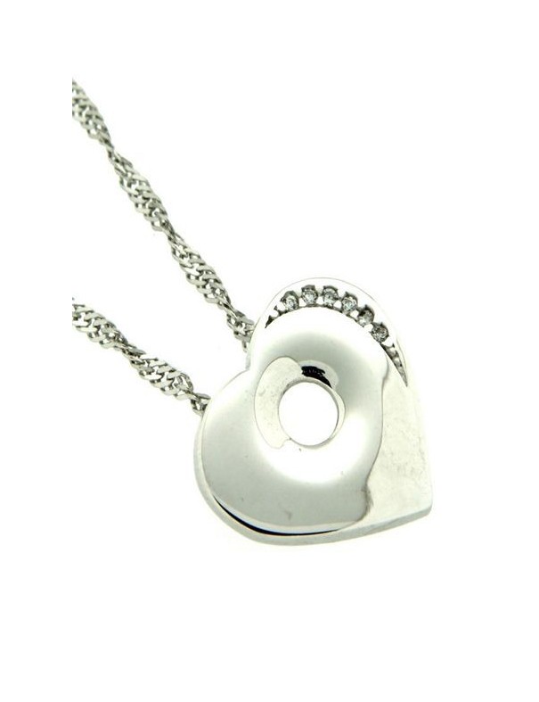 COLLAR PLATA CORAZON CIRCONITAS KU1397/SNG0030