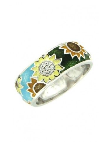 ANILLO SORTIJA PLATA CIRCONITAS FLORES 1-4841-01