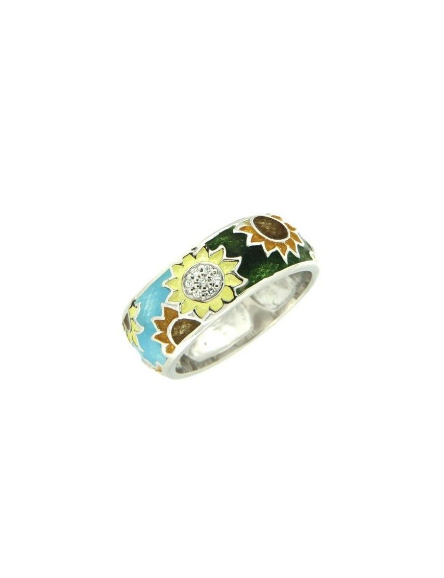 ANILLO SORTIJA PLATA CIRCONITAS FLORES 1-4841-01