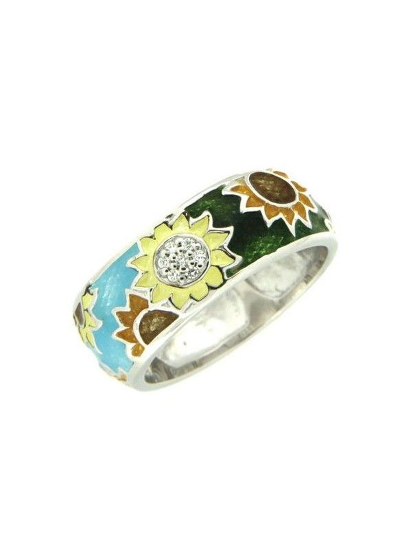 ANILLO SORTIJA PLATA CIRCONITAS FLORES 1-4841-01