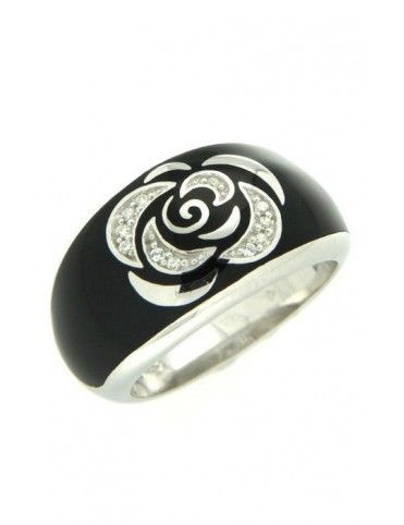 ANILLO SORTIJA PLATA NEGRA CIRCONITAS 1-9185-01