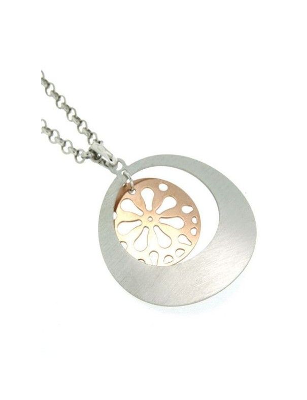 COLLAR PLATA BICOLOR AGOR176/DOC80