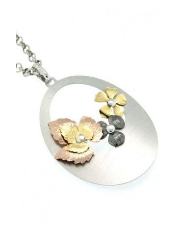 COLLAR PLATA BICOLOR AG0R369/DOC80