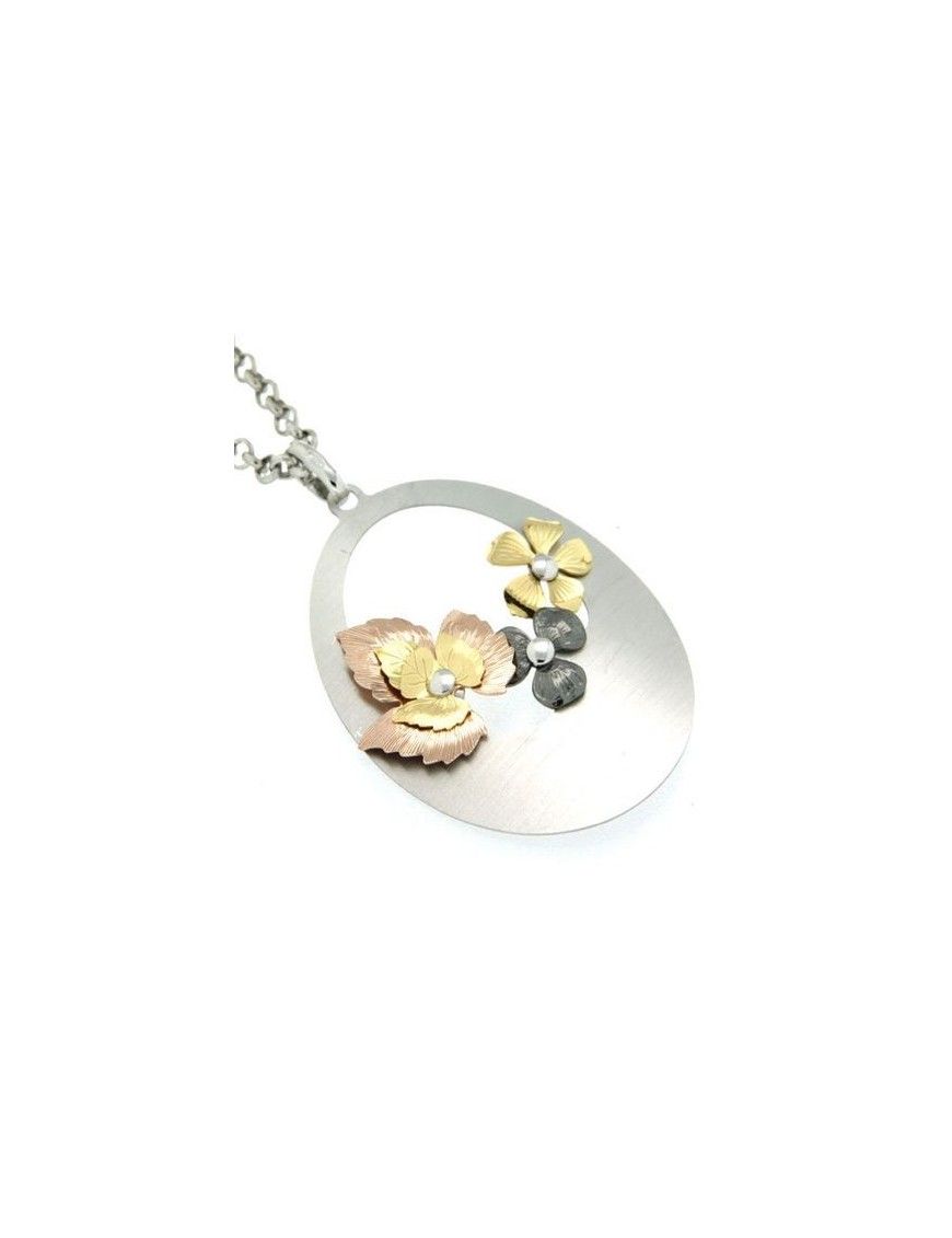 COLLAR PLATA BICOLOR AG0R369/DOC80