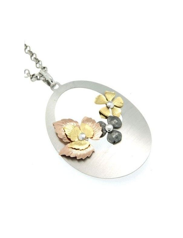 COLLAR PLATA BICOLOR AG0R369/DOC80