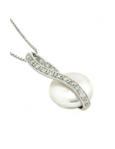 COLLAR PLATA PERLA CIRCONITAS HPB0354/CHAIN