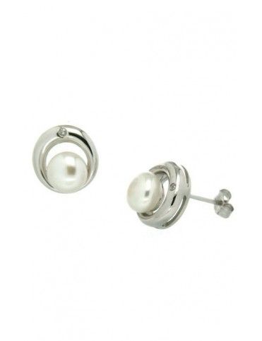 PENDIENTES PLATA PERLAS CIRCONITAS HBE1633