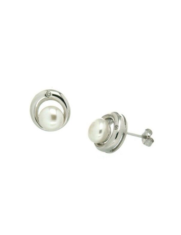 PENDIENTES PLATA PERLAS CIRCONITAS HBE1633
