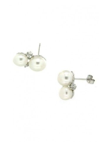 PENDIENTES PLATA PERLAS CIRCONITAS HBE0843