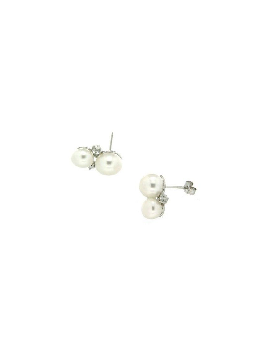 PENDIENTES PLATA PERLAS CIRCONITAS HBE0843