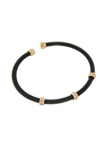 PULSERA PLATA NEGRA CIRCONITAS BRAGST-014
