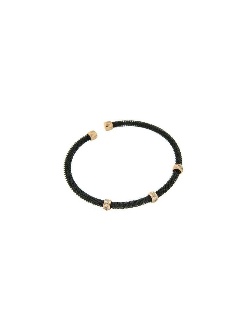 PULSERA PLATA NEGRA CIRCONITAS BRAGST-014