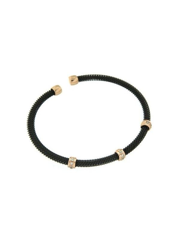 PULSERA PLATA NEGRA CIRCONITAS BRAGST-014