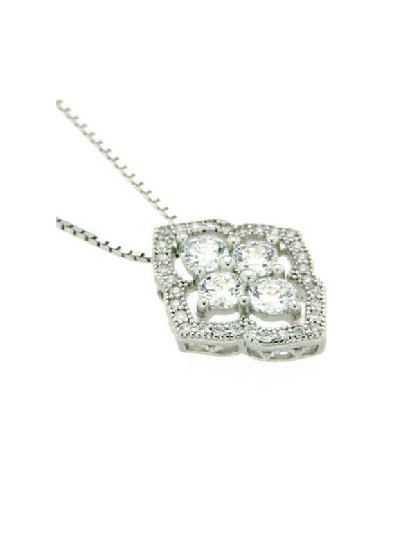 COLLAR PLATA 36 CIRCONITAS PV30500W/CHAIN