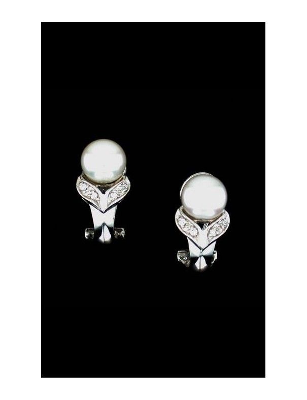 PENDIENTE PLATA CIRCONITAS PERLA ES1748