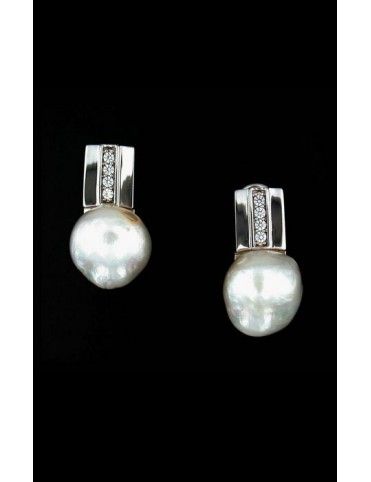 PENDIENTE PLATA CIRCONITAS PERLA SE100300CZ/PW