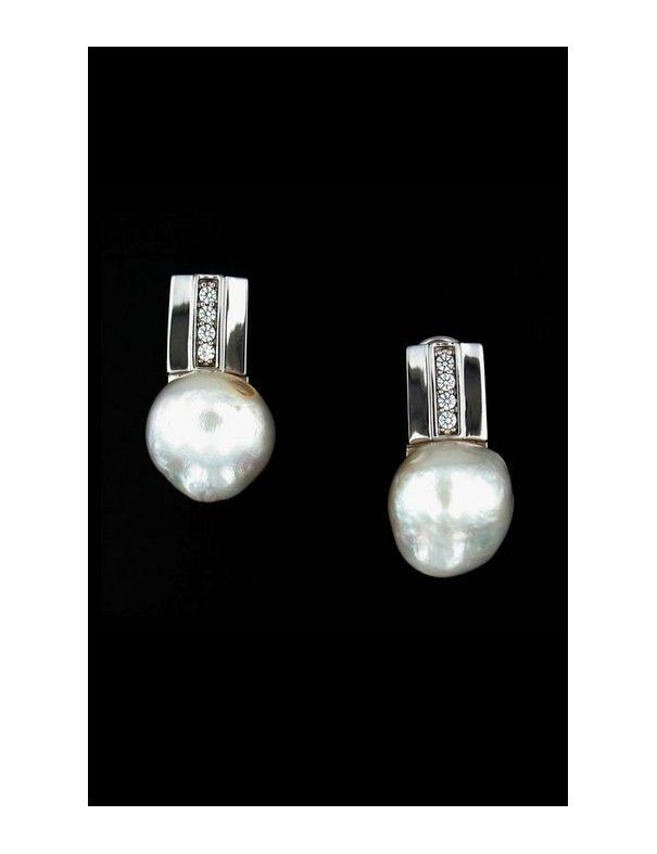 PENDIENTE PLATA CIRCONITAS PERLA SE100300CZ/PW