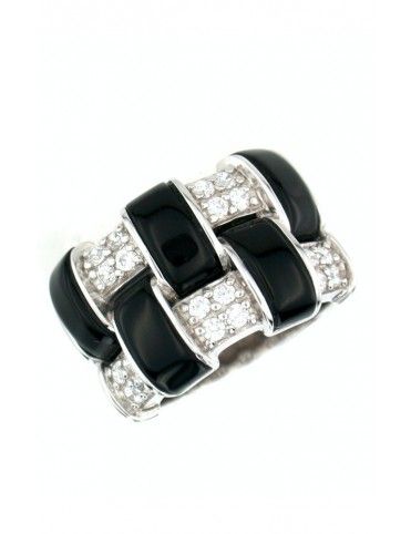 ANILLO SORTIJA PLATA CIRCONITAS ONIX GF-19989