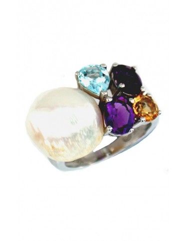 ANILLO SORTIJA PLATA CIRCONITAS PIEDRAS PERLA SR080492AM/MU1