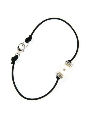 PULSERA PLATA PERLA CIRCONITAS HB1787-1