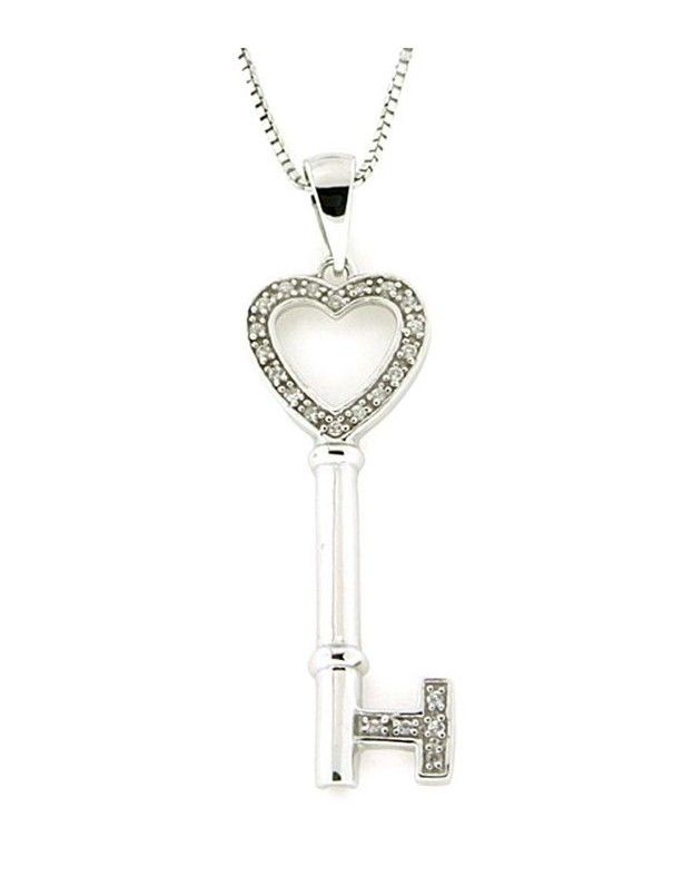 COLLAR PLATA LLAVE CIRCONITAS MUJER PS4133/CHAIN