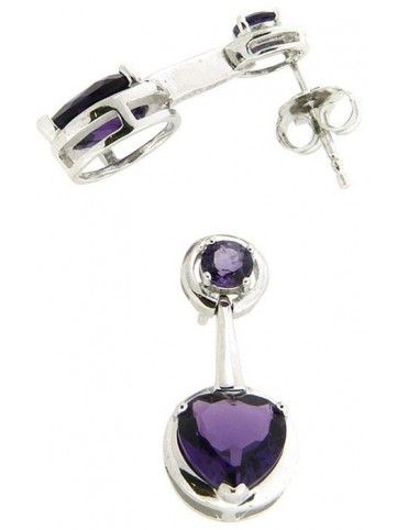 PENDIENTES PLATA AMATISTAS MUJER ES4023AME