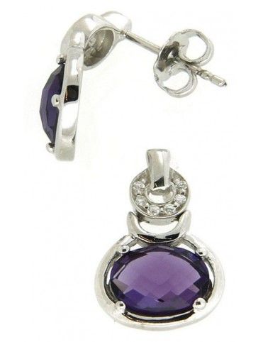 PENDIENTES PLATA CIRCONITAS AMATISTAS ES2525AME