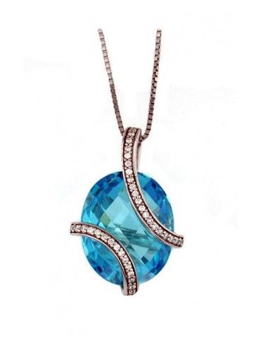 COLLAR PLATA CIRCONITAS TOPACIO GF-29240