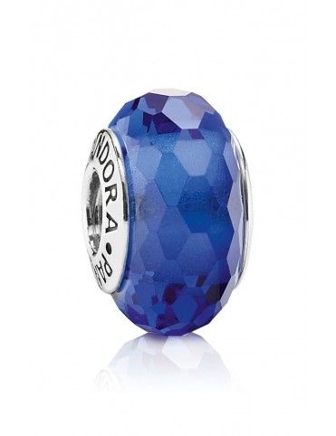 Charm Pandora Plata Murano Facetado Azul 791067