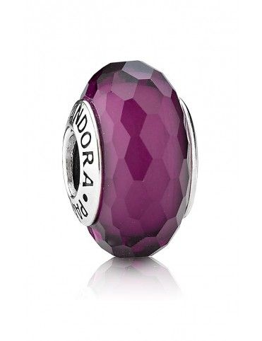 Charm Pandora Plata Murano Facetado Morado 791071