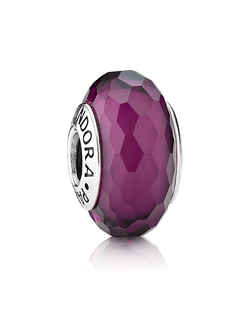 Charm Pandora Plata Murano Facetado Morado 791071