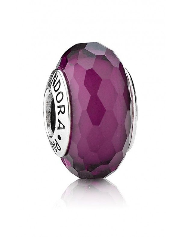 Charm Pandora Plata Murano Facetado Morado 791071