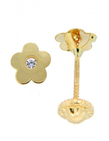 PENDIENTES ORO 18K CIRCONITA FLOR NIÑA 54823-P/A/CI