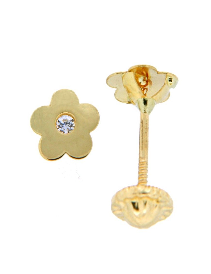 PENDIENTES ORO 18K CIRCONITA FLOR NIÑA 54823-P/A/CI