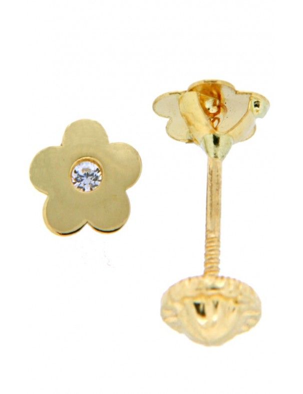 PENDIENTES ORO 18K CIRCONITA FLOR NIÑA 54823-P/A/CI